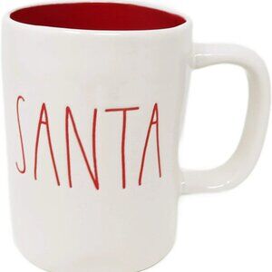 Rae Dunn White SANTA Mug for Christmas with Red LL Letter Tea Mug